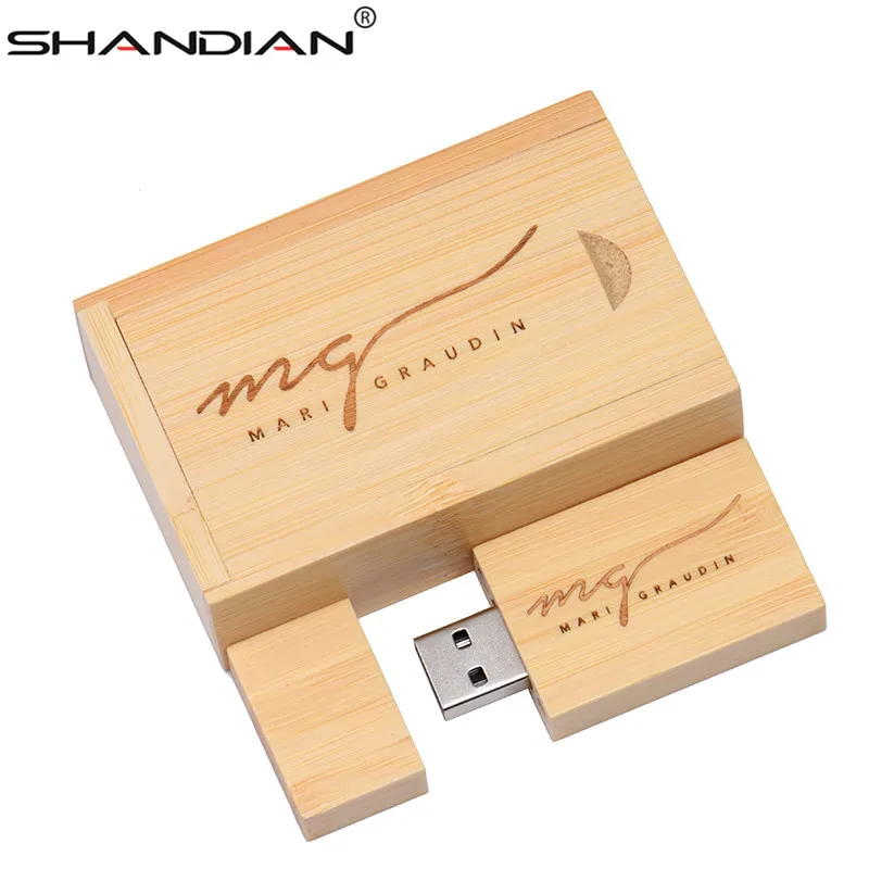 SHANDIAN USB 2 0 Деревянный Маленький Квадратный Блок + коробка флэш накопитель 64 ГБ 32 16 4