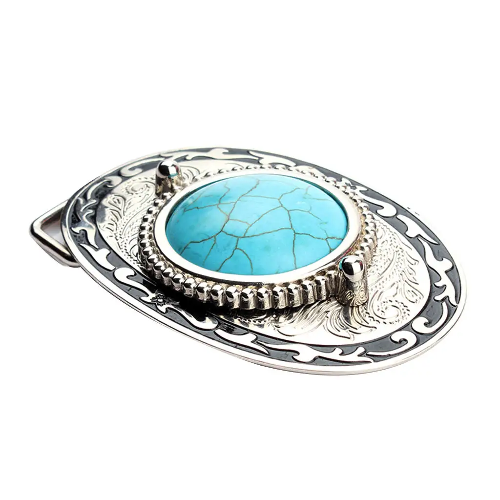 

Vintage Blue Turquoise Waist Belt Buckle For Men Women Belt Accessory