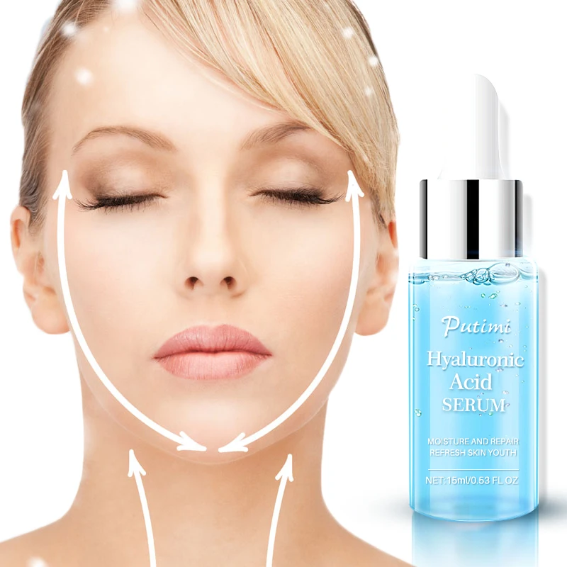

PUTIMI Hyaluronic Acid Shrink Pore Face Serum Face Acido Hialuronico Essence Moisturizing Whitening Face Cream Anti-Aging Dry