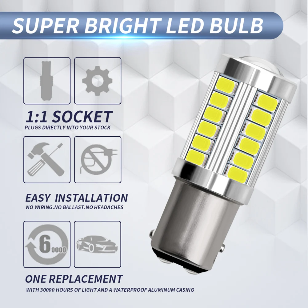 2 шт. 1157 5730 33SMD Автомобильный светодиодный стоп-сигнал светильник вождения замена
