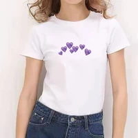 love heart printed tshirtsummer casual tshirts tees harajuku korean style graphic tops new kawaii casual tshirts tops