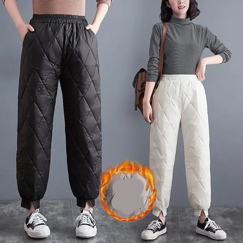 Новое поступление 2021 тонкие светильник осенне-зимние Пуховые брюки с хлопковой