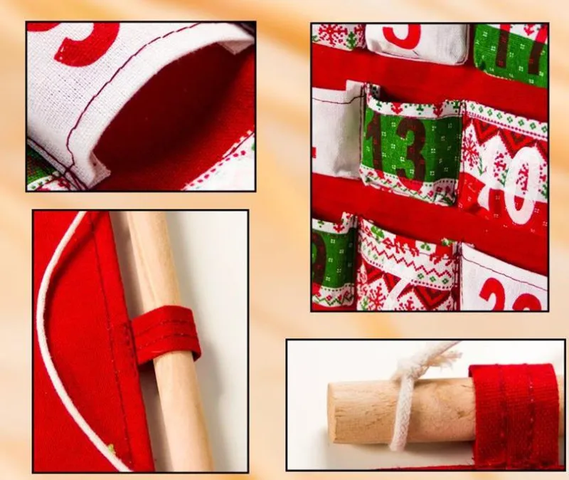 Christmas Wooden Cloth Calendar Tree Decorations for Home with Pockets New Year 2020 Navidad Noel Party Decor | Дом и сад