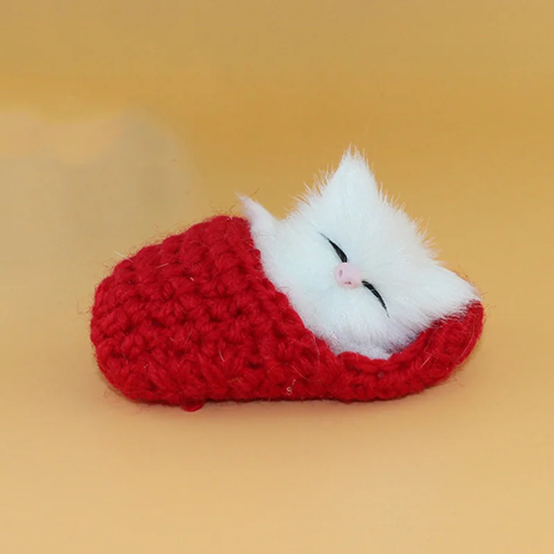 

Lifelike Kid Toys Cute Plush Slippers Cat Soft Doll Simulation Sound Toys M09