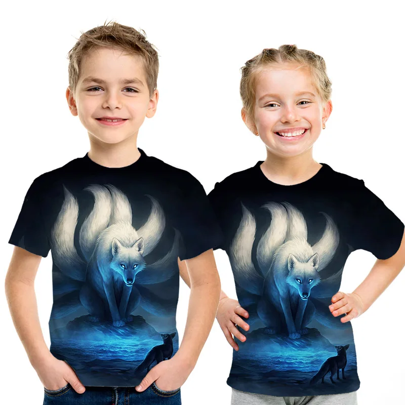 picture color Уличная одежда с 3D принтом детская футболка с изображением короля льва Летняя Повседневная рубашка с короткими рукавами и изображением Льва для мальчиков и девочек - Цвет: picture color