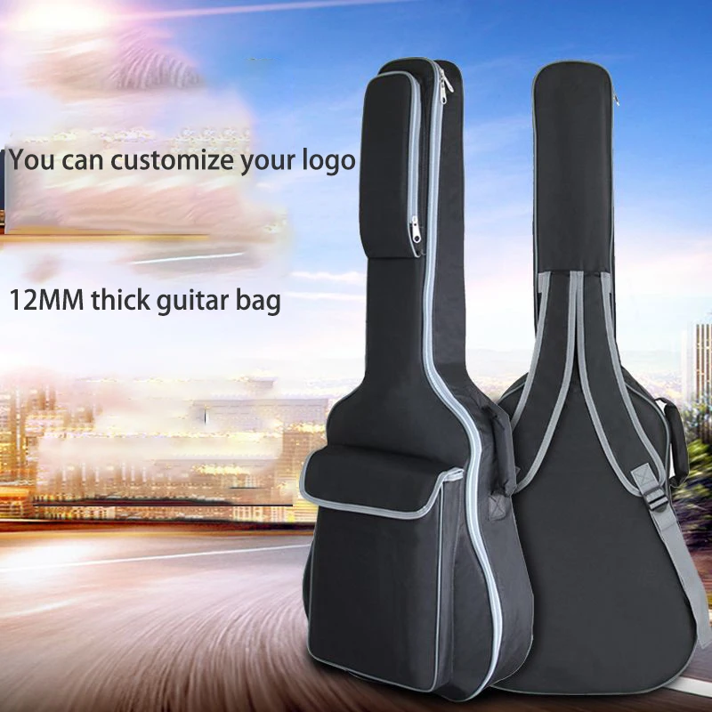 36/38/39/40/41 inch 600D Waterproof Oxford Fabric  Acoustic Guitar Bag 12MM 5mm Cotton Double Shoulder Straps Padded Soft Case