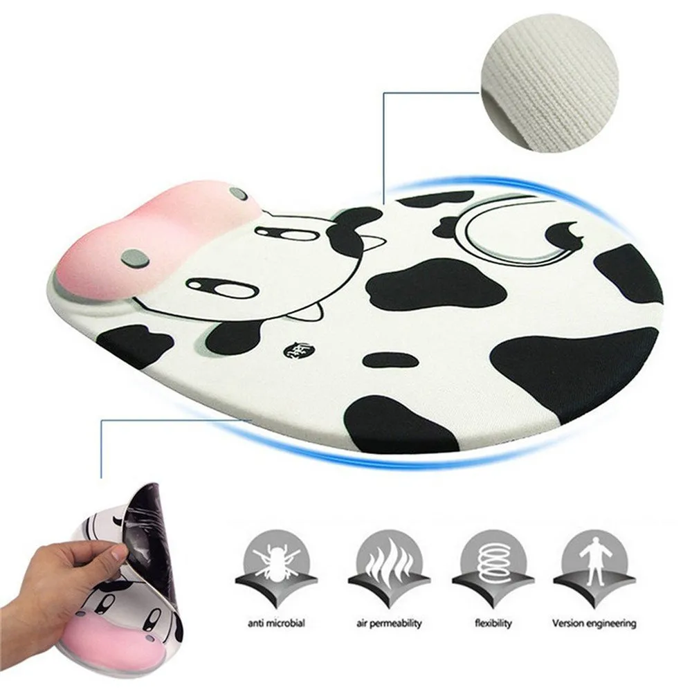 

Cute Cow Practical Skid Resistance Memory Foam Comfort Wrist Rest Support Mouse Pad Memory Foam Comfort Wrist Rest Gamer