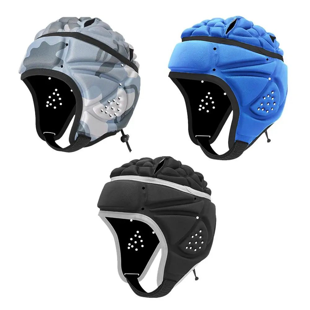 

Kids Rugby Helmet Adjustable Headguard Shock Absorption Head Protector Guard Goalie Roller Skating Protective Helmet Headgear