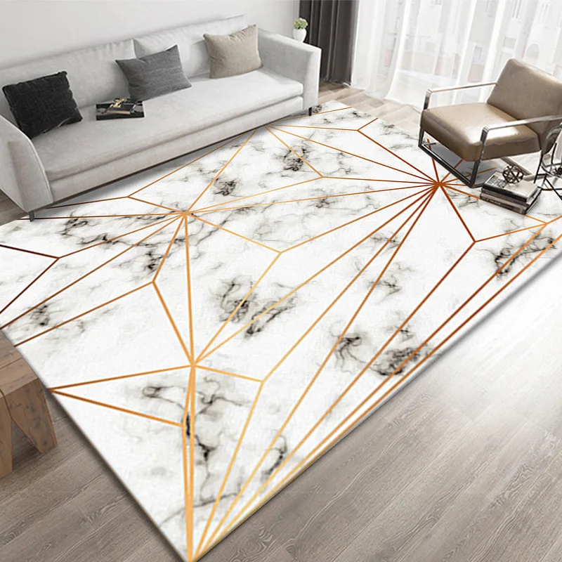 

3D Black White Geometric Grid Floor Carpet Home Decor Thicken Living Room Rugs Carpet In The Bedroom Lounge Rug Mat for Fitness