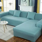 Универсальный Эластичный полноразмерный чехол для дивана, чехол для кушетки, шезлонг, секционный протектор для дивана, однотонный L-образный Чехол для мебели