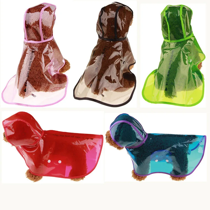 

Outdoor Puppy Pet Rain Coats Transparent S-XL Hoody Waterproof Jackets PU Raincoat for Dogs Cats Apparel Clothes