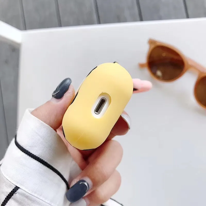 Для AirPods 1, 2 чехла, коричневые, с мультяшными забавными собачками, Bluetooth, беспроводные наушники, зарядное устройство, коробка, крышка для Apple Airpods, 2 пальца, ремешок