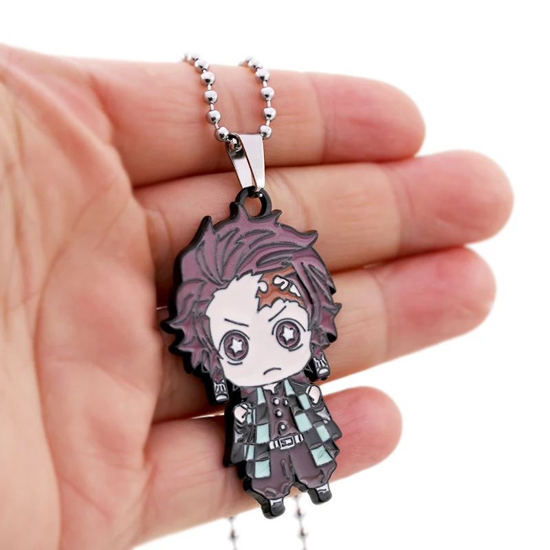 Аниме Демон ожерелье Slayer Kimetsu без Yaiba кулон Tanjirou металлическая цепочка колье для