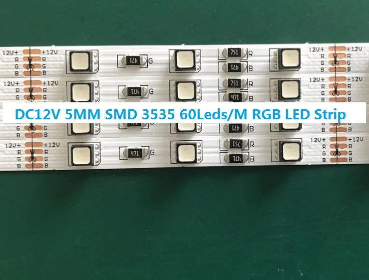 Светодиодная RGB ленсветильник 5 м/rool DC12V SMD 3535 60 Светодиодный одов/м 14 фотоблесток