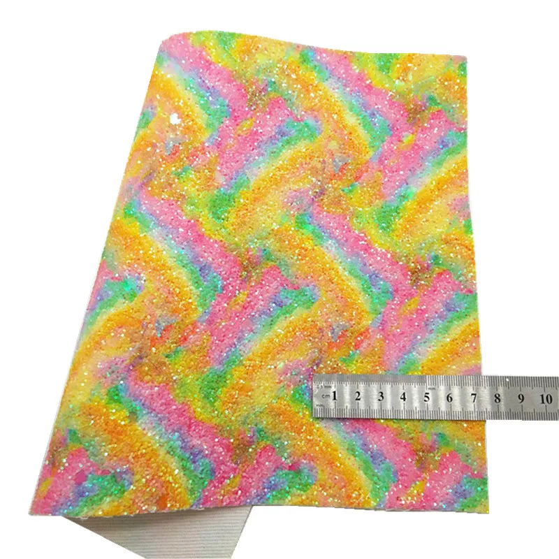 Радужная массивная блестящая кожа леопардовые цветы звезды принт синтетическая