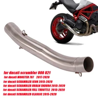 motorcycle stainless steel middle pipe silp on link tail 51mm exhaust muffler tubes silencer system for ducati 800821797