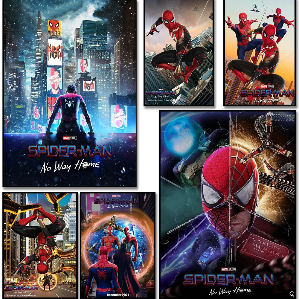 

Marvel 2021 Hotest Films Spiderman No Way Home Canvas Paintings Print Wall Art Poster Animation Home Decor Pictures Best Gift