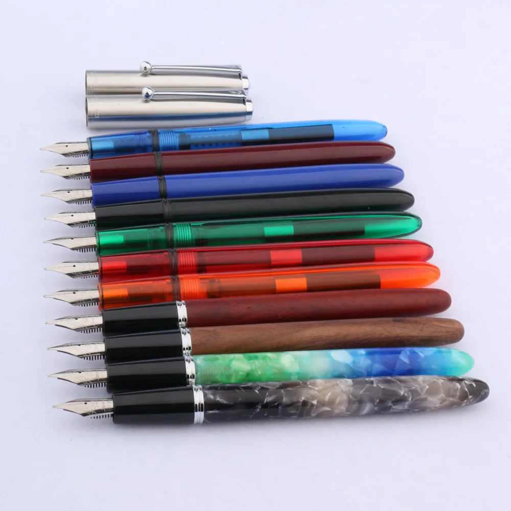 Фото Jinhao 51-A Классическая перьевая ручка из нержавеющей стали пластиковые прозрачные акриловые канцелярские принадлежности студенческие офисн... №2