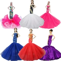 princess mermaid vestidoes clothes for barbie accessories off shoulder fashion fishtail wedding dresses party gown 16 bjd toys