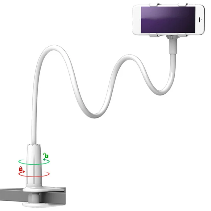 universal lazy bracket spiral base bracket bendable long arm gooseneck bracket fixed clip bed desktop phone bracket free global shipping