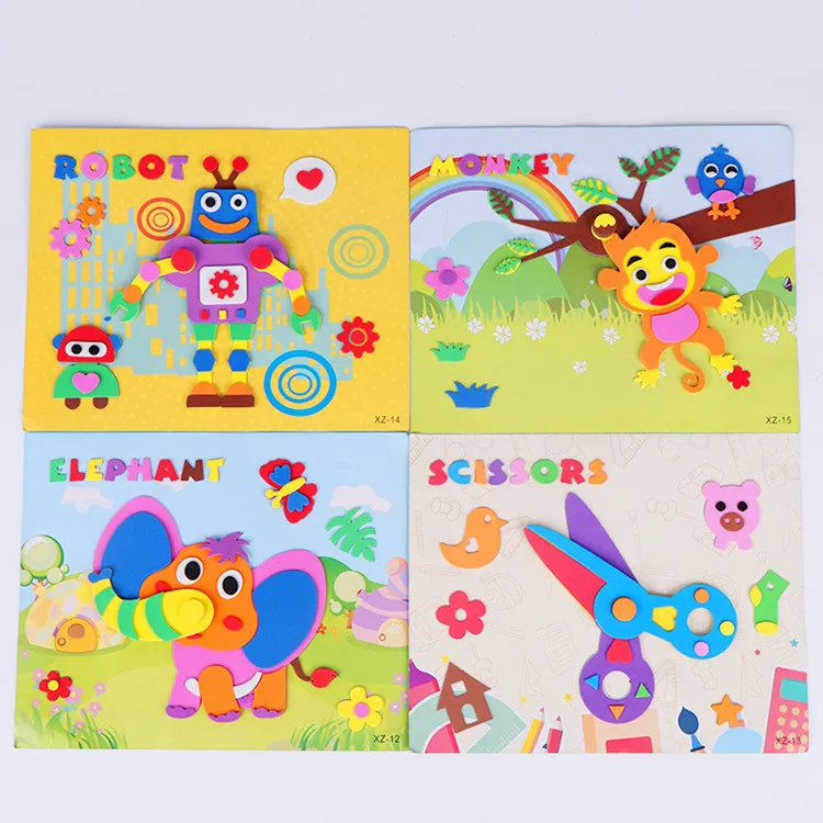 Случайным образом (2 вещи) детский 3D стикеры губчатый кубик подвижный головоломка