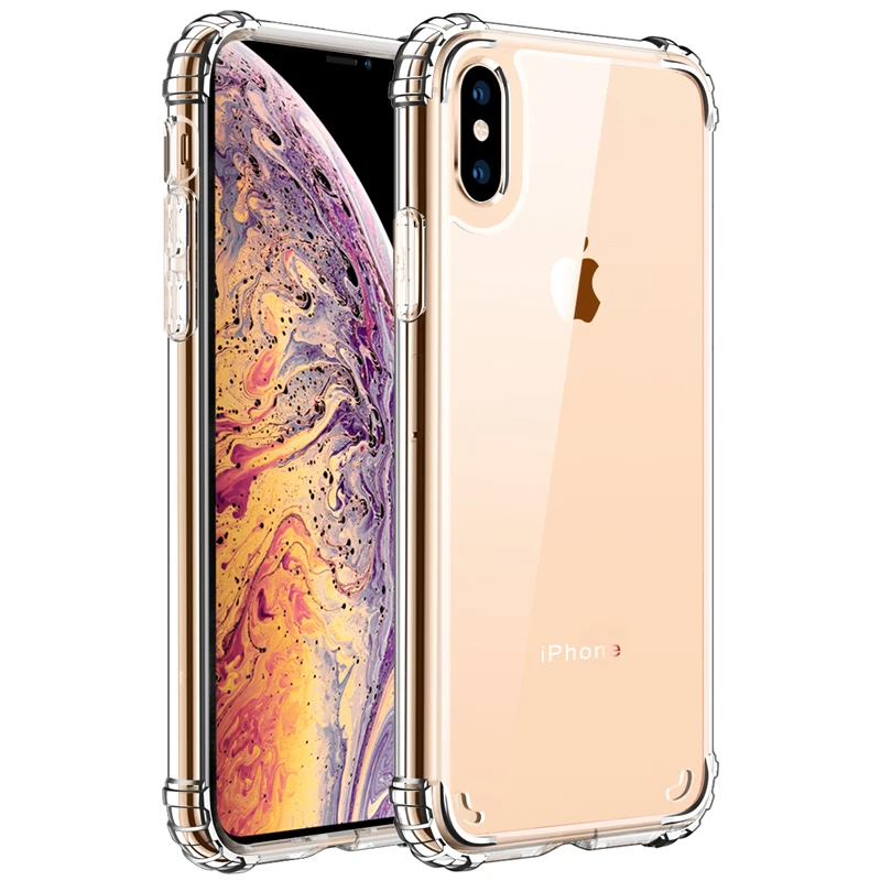 Прозрачный чехол для iPhone XS XR, тонкий противоударный акриловый чехол из ТПУ с кристаллами для телефона Apple iPhone XS Max, полностью защитный чехол