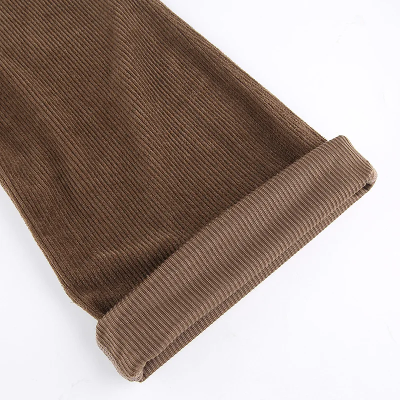 

Fashion Pleated Corduroy Straight Pants Women Solid Colors Loose High Waist Casual Trousers 2021 Spring Autumn New England Pants