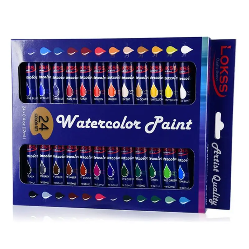 

24 Color Set of Art Oil Paint in Large 12ml Tubes Rich Vivid Colors for Students F3ME