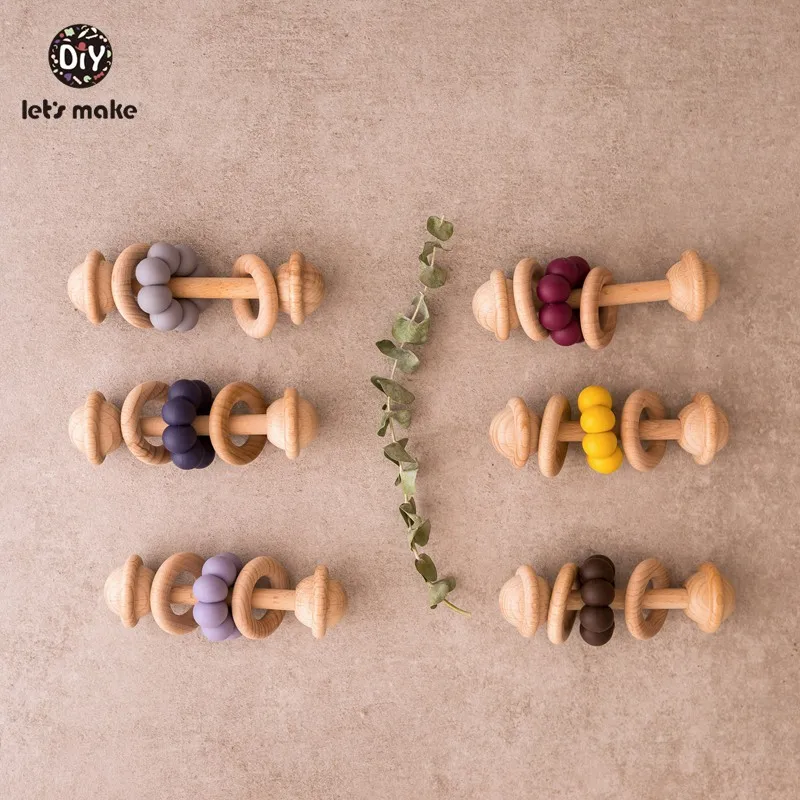 Давайте сделаем 1 шт. детские погремушки Бук деревянная кольцо для режущихся