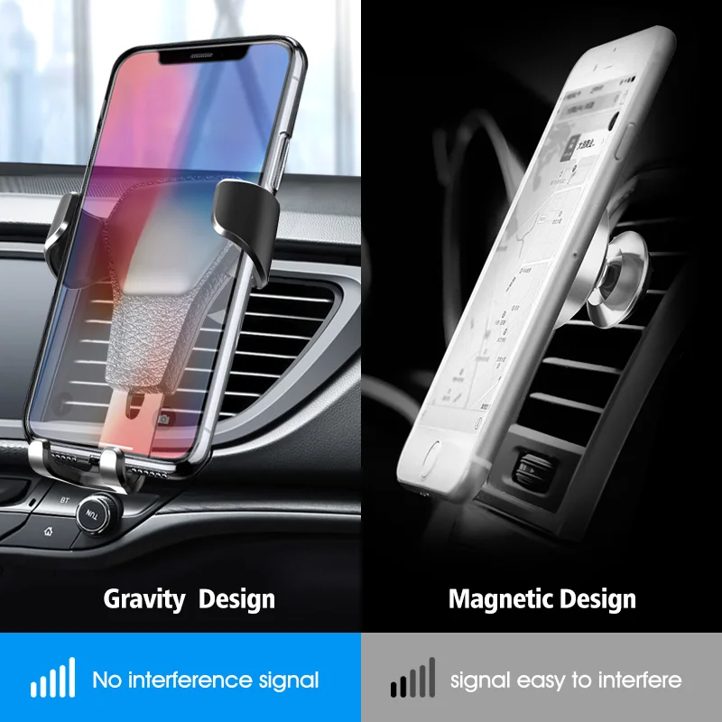 Автомобильный держатель для телефона FONKEN Gravity с вентиляционным отверстием, авто гравитационная фиксация, автомобильный держатель для мобильного телефона, подставка для iPhone 11, для samsung a50, a70