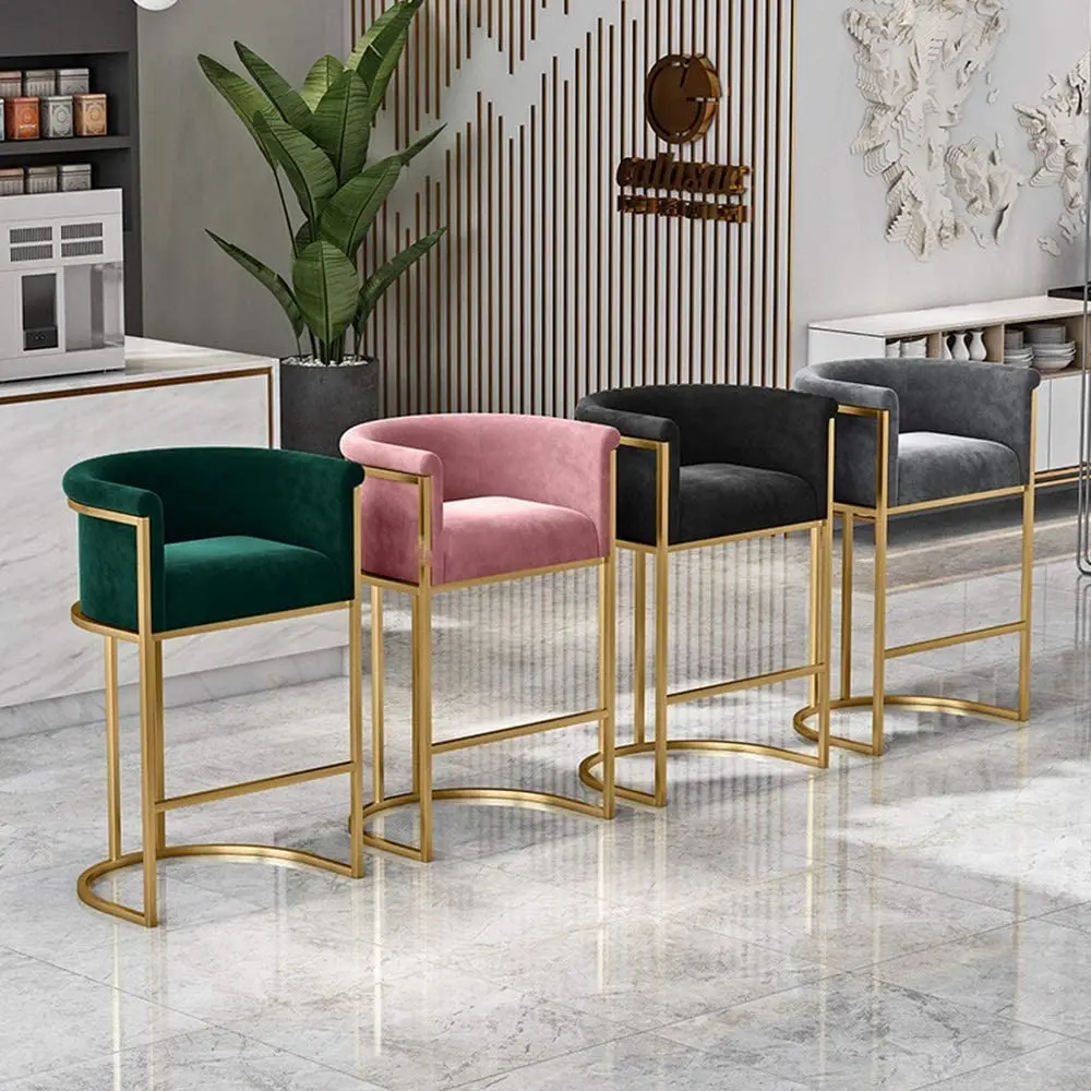 

ChinaFurniture processing and production factory modern light luxury velvet dinner chair with stainless steel foot