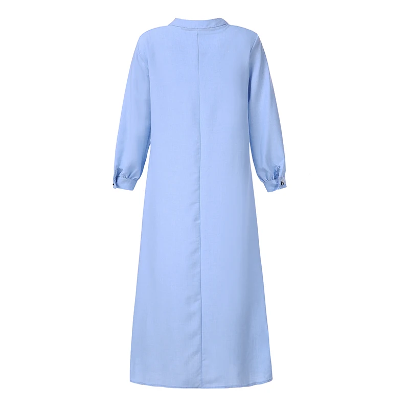 Винтажное льняное платье, женская мода, длинная рубашка, vestidos robe cellumia, осень, рукав-фонарик, женское повседневное свободное платье на пуговицах, 7