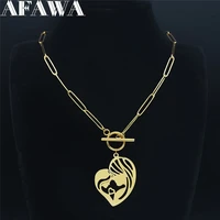 2022 mom and baby stainless%c2%a0steel punk neckless gold color family choker necklace jewelry cadena acero inoxidable n520s01