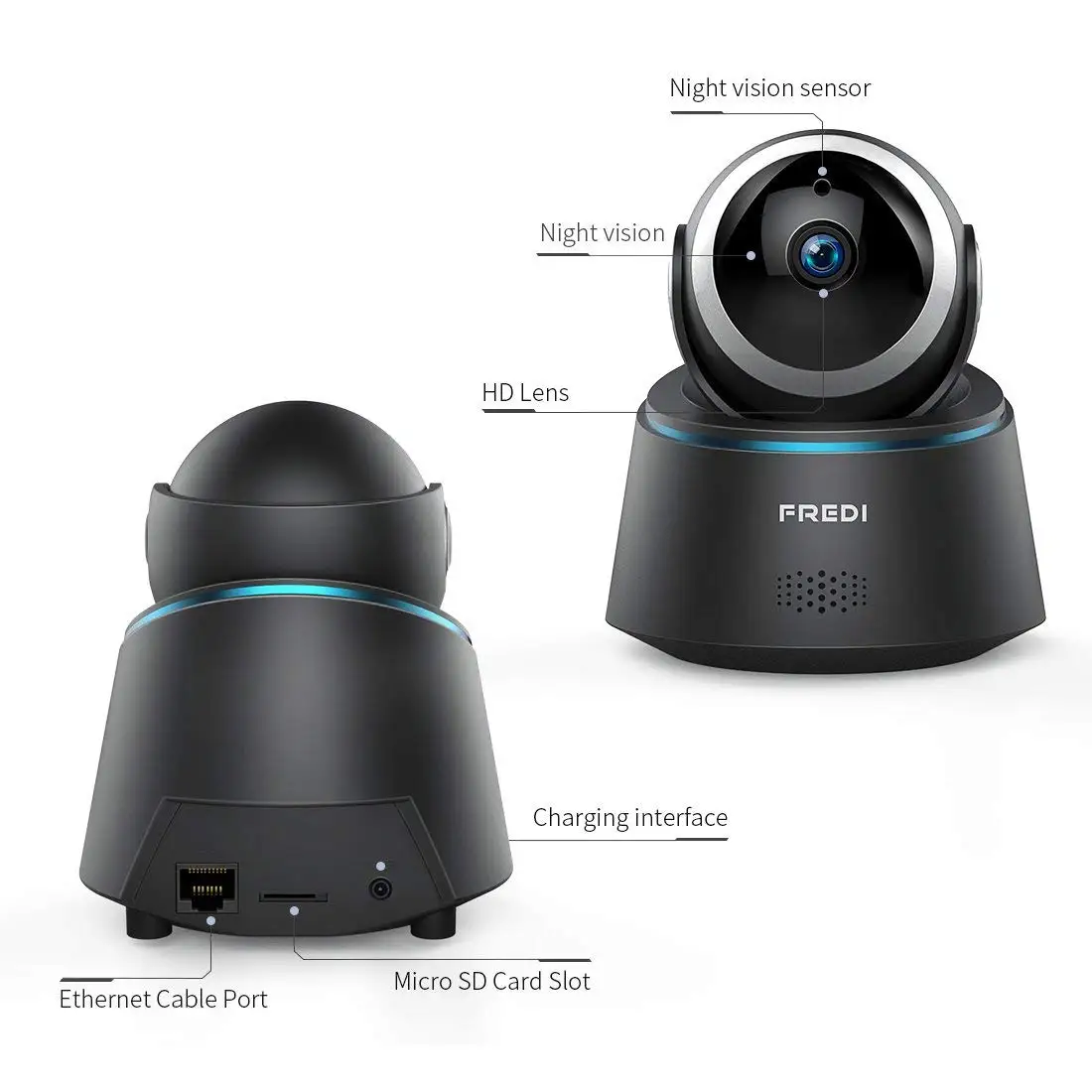 Беспроводная ip камера FREDI Радионяня 1080P Wi Fi инфракрасная видеонаблюдения с ночным