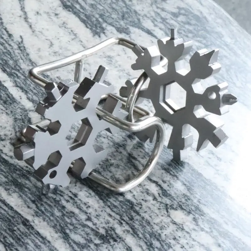 

10 Pack 18-in-1 Snowflake Multi-Tool,Stainless Steel Multitool Card