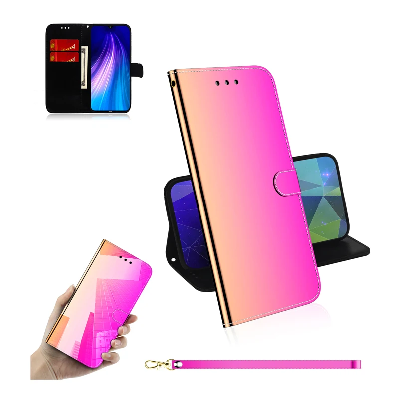 Кожаный зеркальный Чехол книжка для Xiaomi Redmi Note 8T 8 8A 7 7A Note7 K20 9T CC9E Note10 Магнитный