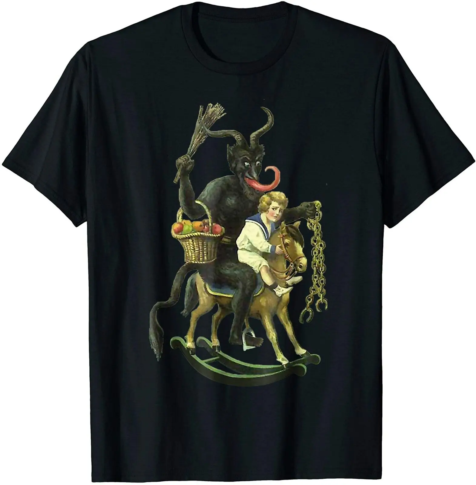 

Krampus Christmas Demon Holiday Scary T-Shirt. Summer Cotton Short Sleeve O-Neck Mens T Shirt New Gift S-3XL