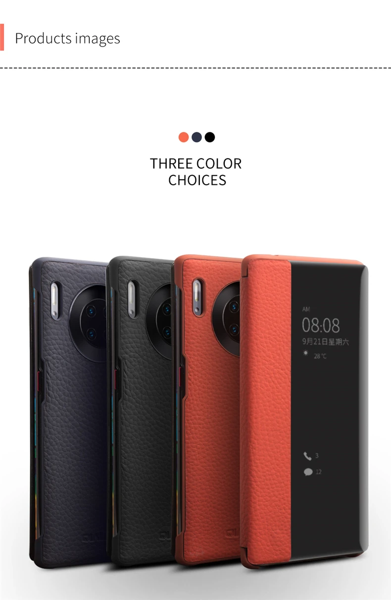 QIALINO Роскошный чехол для телефона из натуральной кожи для huawei P30 Pro Ультра тонкий смарт-чехол для huawei mate 30 Pro