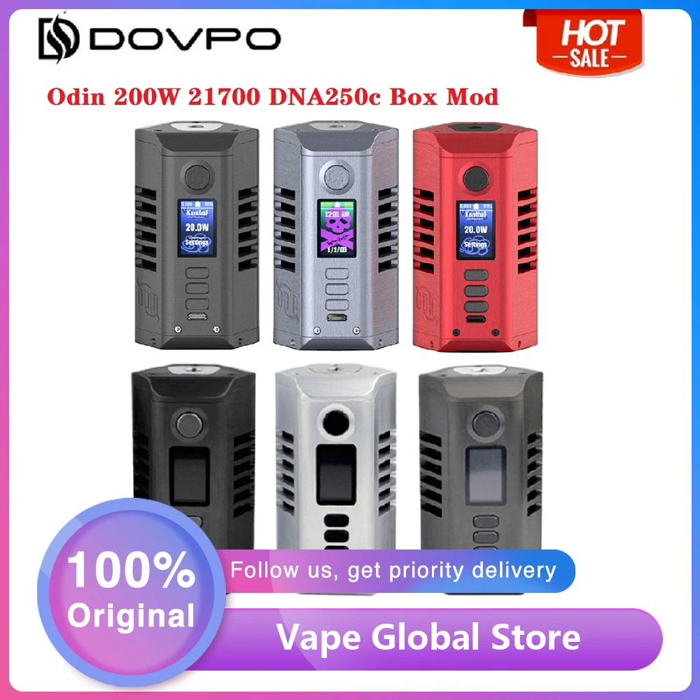 200 Вт Оригинал Dovpo Odin DNA250C коробка мод мощность от Dual 21700 батарея подходит