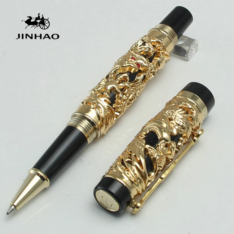 JINHAO дракон феникс винтажная Роскошная шариковая ручка Металлическая резьба