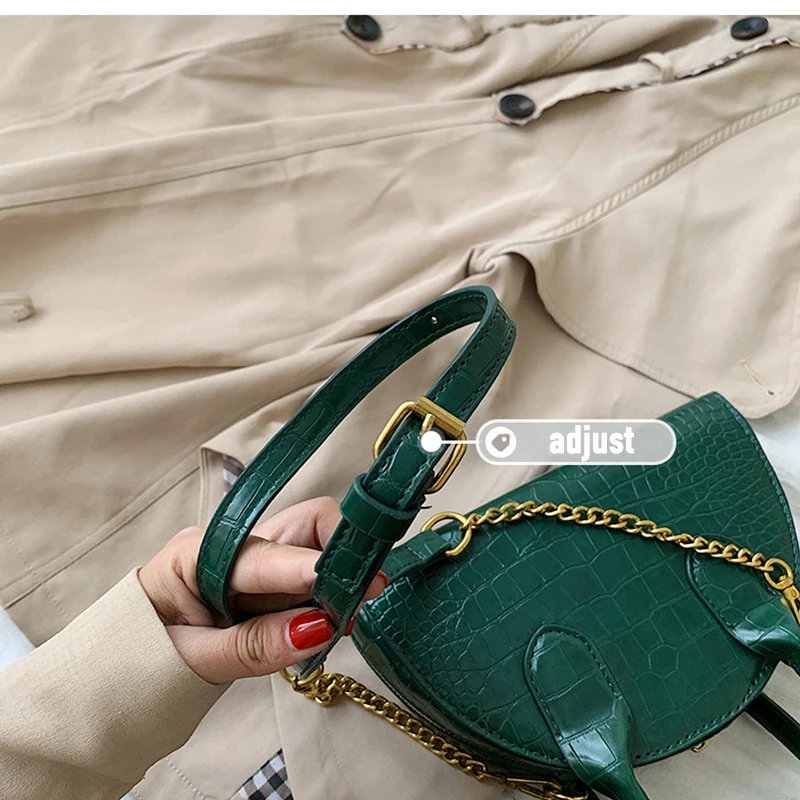 Женская сумка через плечо модная крокодиловая полукруглая Сумки из