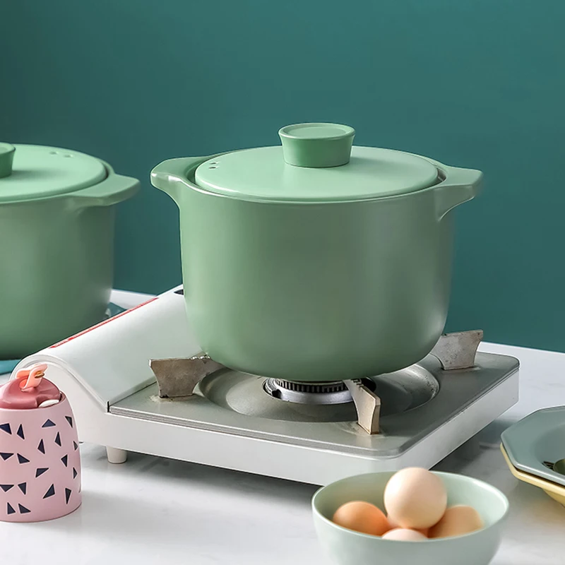 

Small Ceramic Casserole Non Stick Room Solid Color Lid Soup Pots Cooking Classic Utensilios De Cocina Kitchen Accessories OC50MG