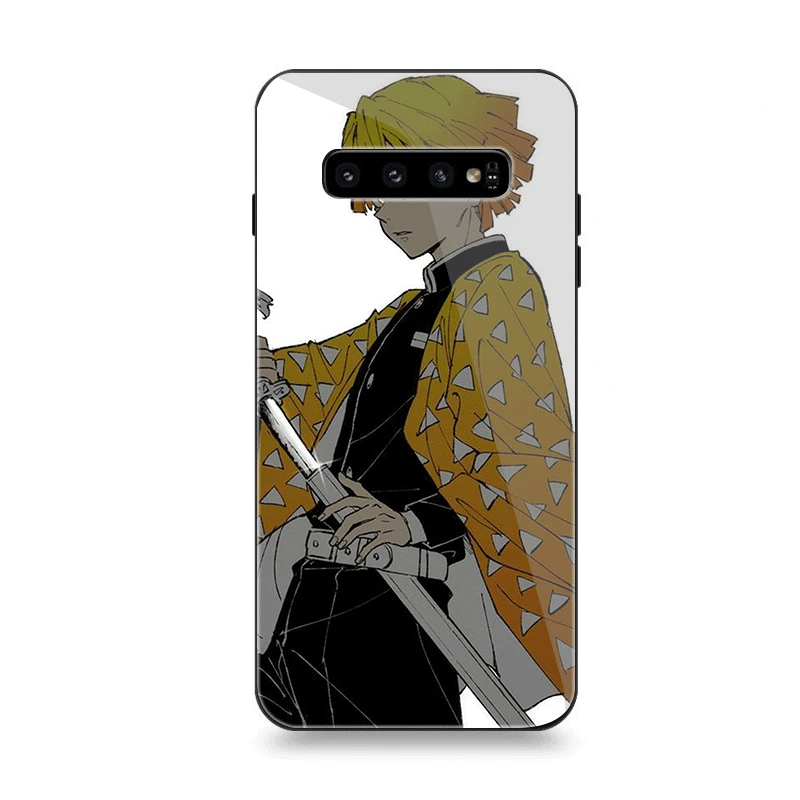 Чехол для телефона Стекло для samsung A40 A50 A10 A20 A30 A60 A70 S10 S7 край S8 S9 Plus Note 8 9 крышка kimetsu без yaiba