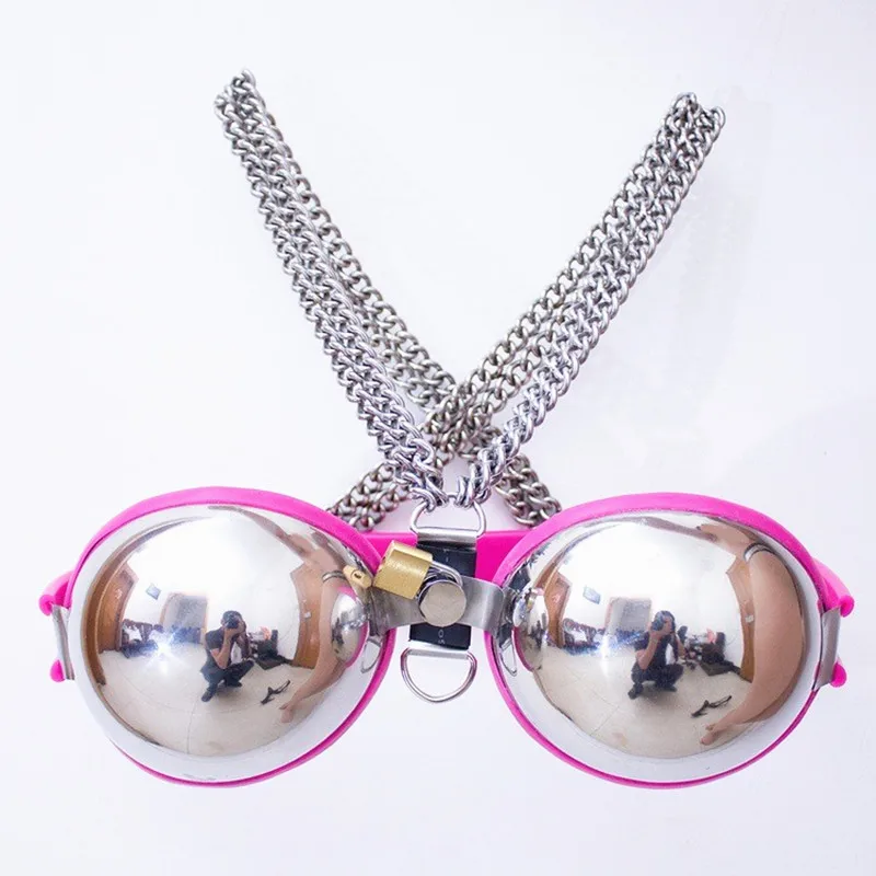 1 шт. бюстгальтер из нержавеющей стали грудь Связывание целомудренность пояс