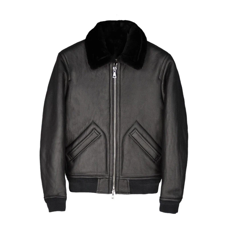 Зимняя мужская модная повседневная куртка из овечьей кожи короткая Дизайнерская