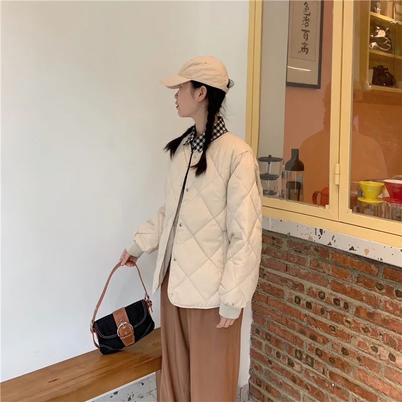 HziriP, элегантные топы, осенне-зимняя куртка, Женское пальто, модная одежда OL, однотонная парка, теплая Повседневная парка, одежда для женщин