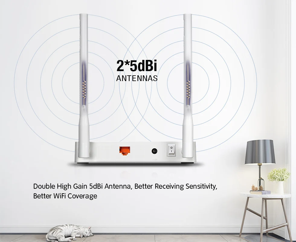 TOTOLINK Беспроводной Wi-Fi ретранслятор расширитель диапазона с 300 Мбит/с 1* Lan порт 2* 5dBi внешние антенны сетевой расширитель усилитель EX302
