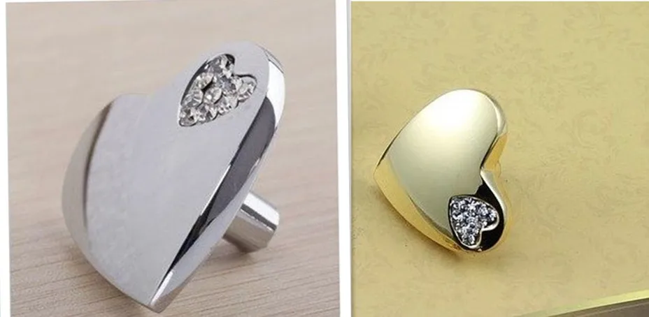 1 шт. ручки для современной мебели из цинкового сплава в форме сердца Серебристые