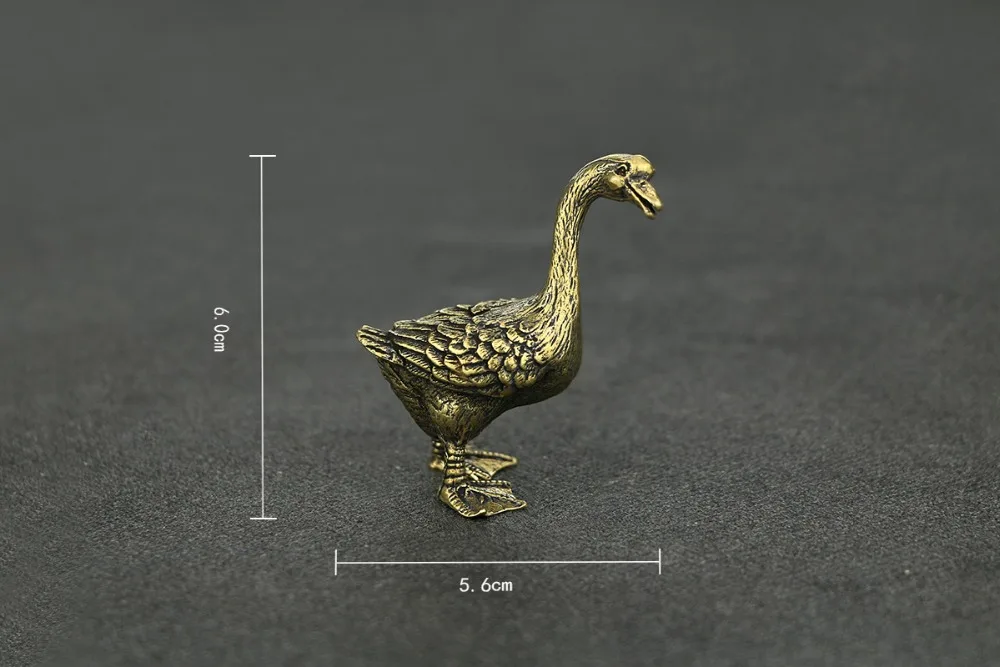 Антикварный медный гусь ручной работы из латуни для влюбленных пар гусей ремесло