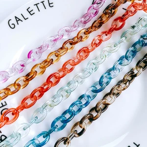 Цепочка полимерная для ювелирных изделий, 50 см, 6 цветов, 1 шт., брелоки для браслетов и ожерелий